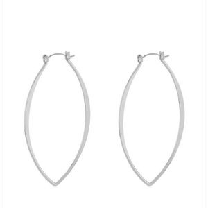 Tahari Silvertone Elliptical Hoop Earrings